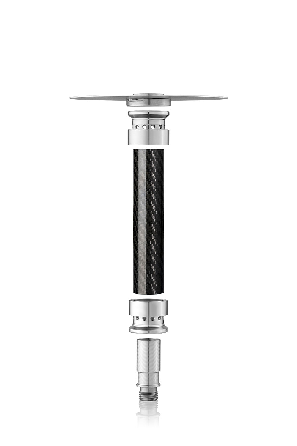 Steamulation X Blow Off Set in Carbon Black Matt for Pro X Mini, fully assembled, side view