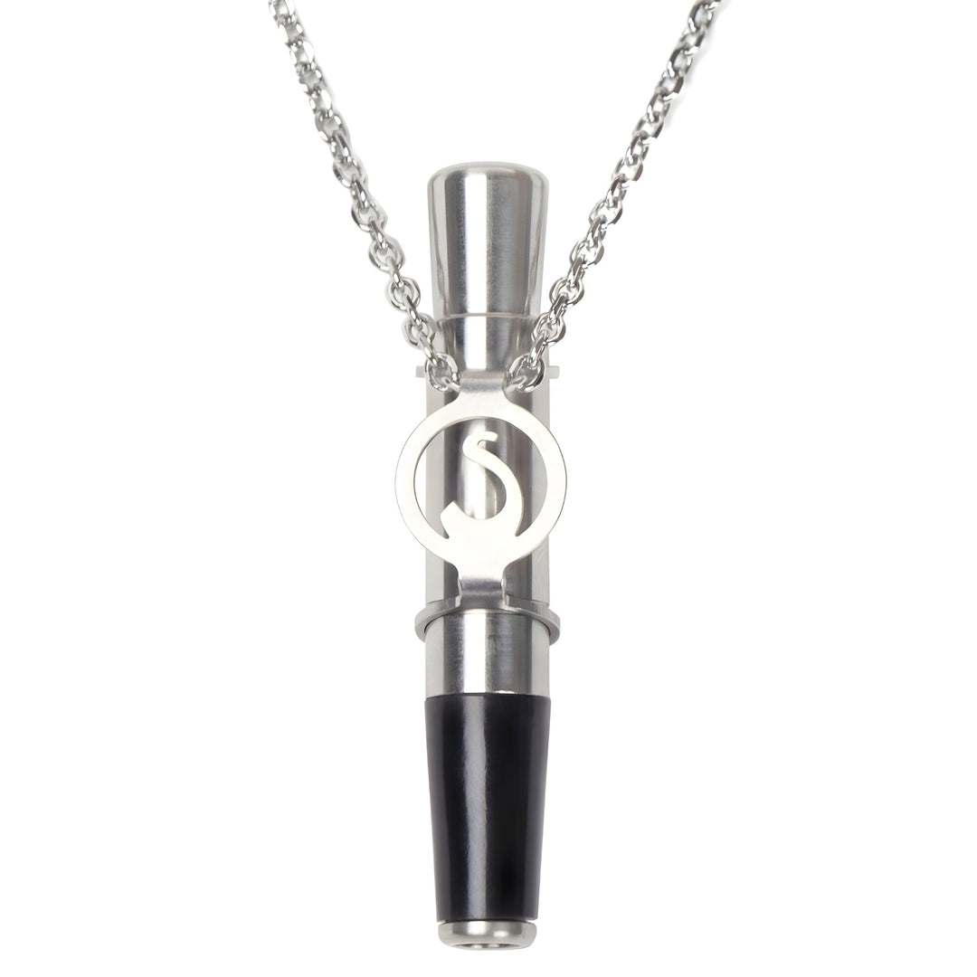 Steamulation Hygienic Mouthpiece with Stainless Steel Chain – Front View