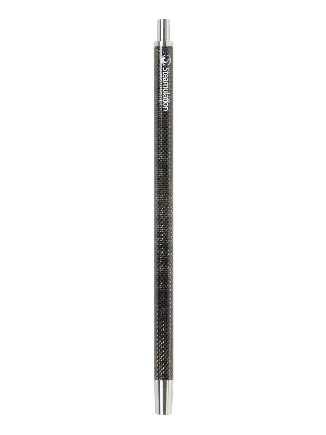 Full-length view of Steamulation Carbon Mouthpiece in gold.
