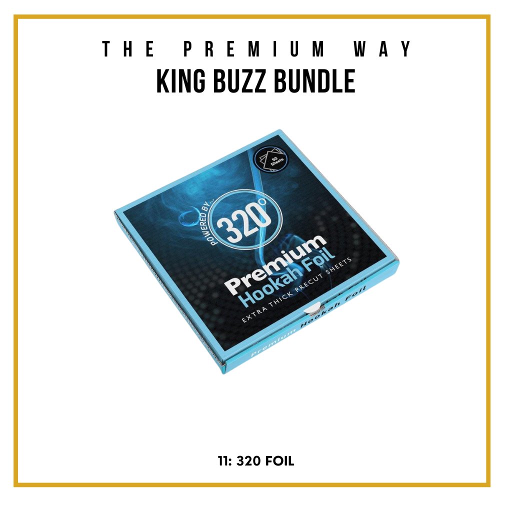 King Buzz Beginner’s Shisha Kit — 40 cm Stainless Steel, 12-Piece Set 11
