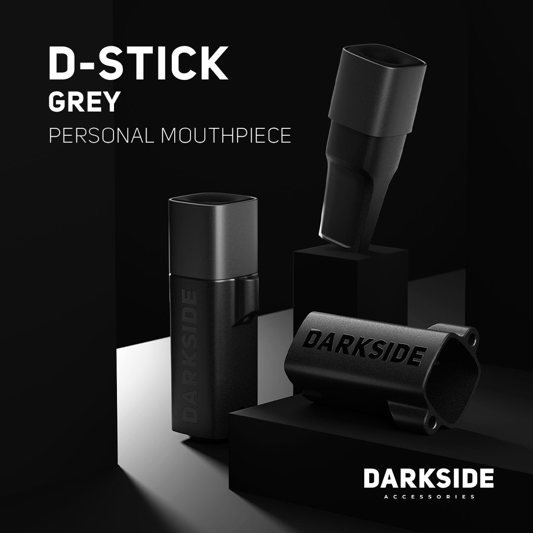 Darkside D-Stick personal mouthpiece (grey) with magnetic carry case.