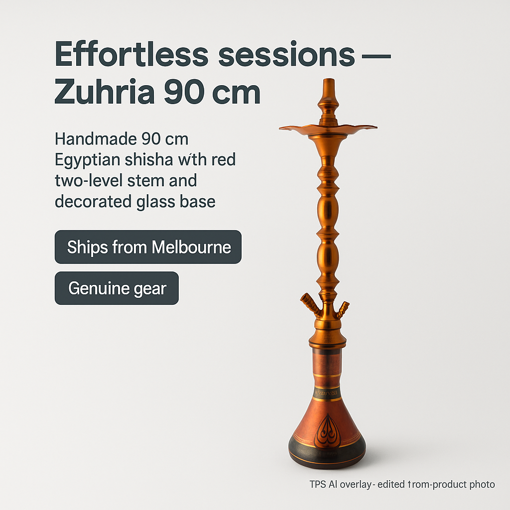 Khalil Mamoon Zuhria 2 Level Shisha — Red, 90 cm (Model 1104)