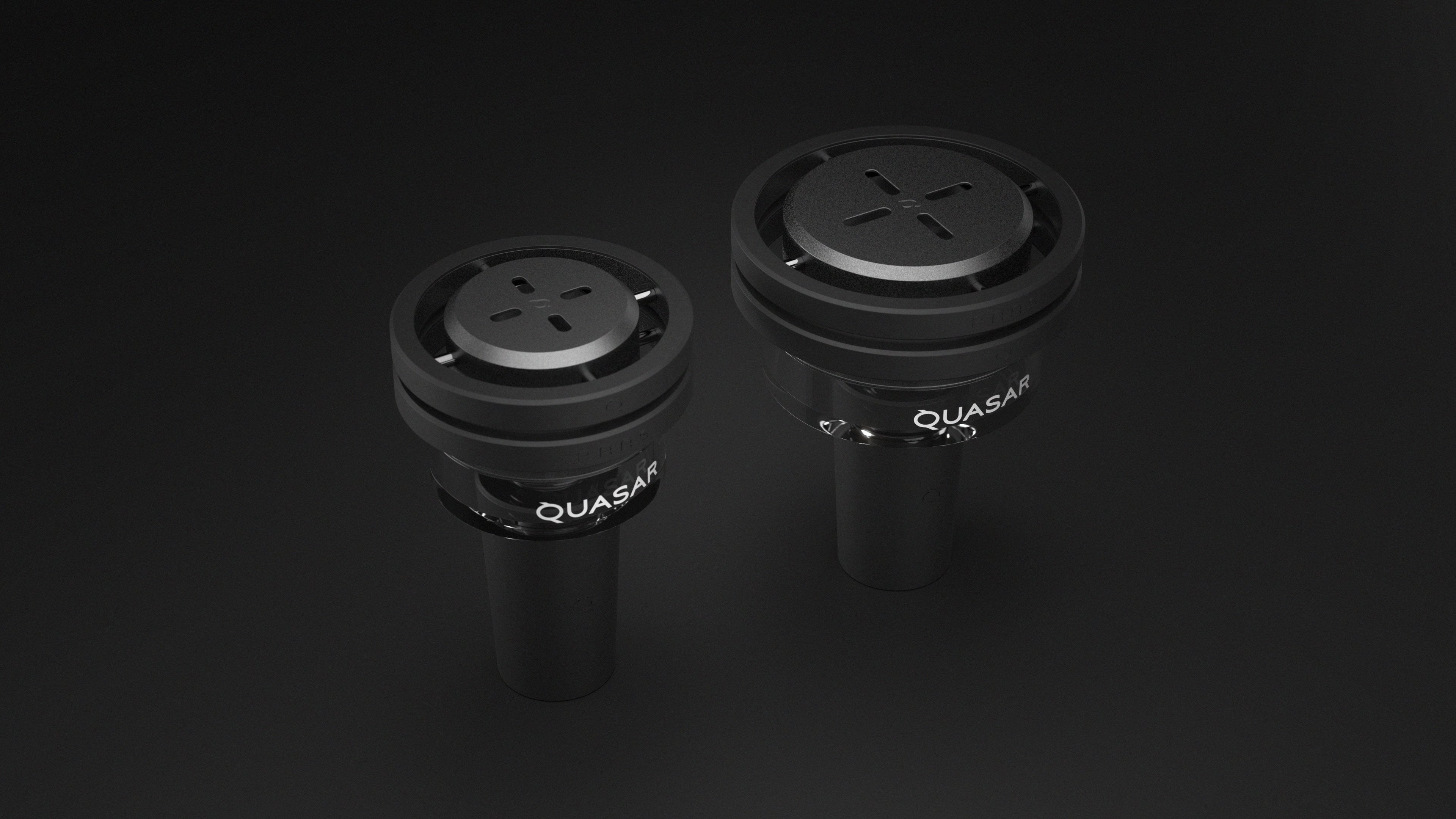 Top view of Quasar Petit Raas 2 and original Raas 2 side by side, highlighting size difference
