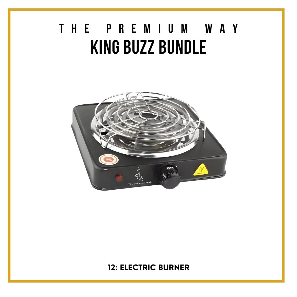King Buzz Beginner’s Shisha Kit — 40 cm Stainless Steel, 12-Piece Set 12