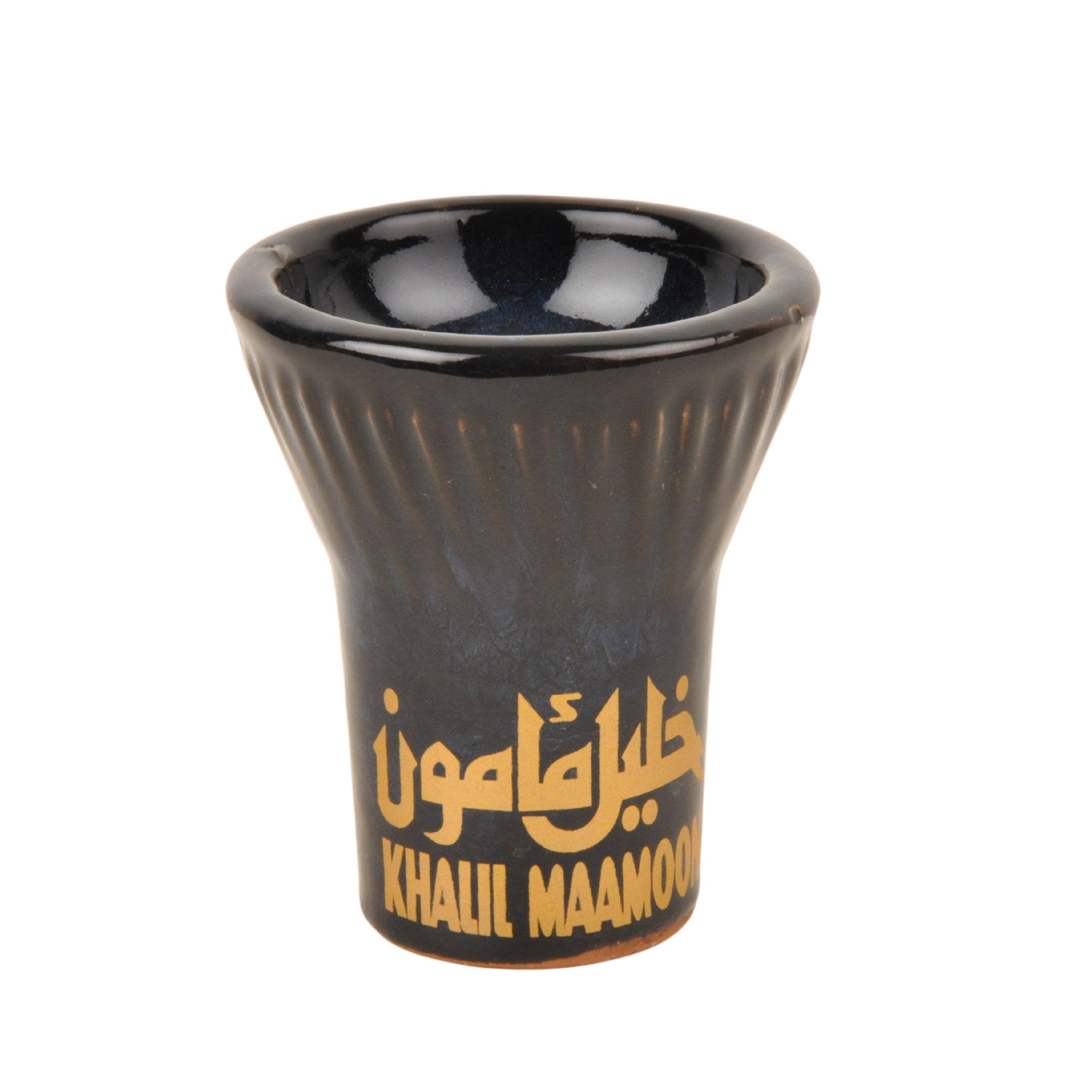 Close-up of Khalil Mamoon Ice Dana Black Oxide Shisha bowl with multiple holes