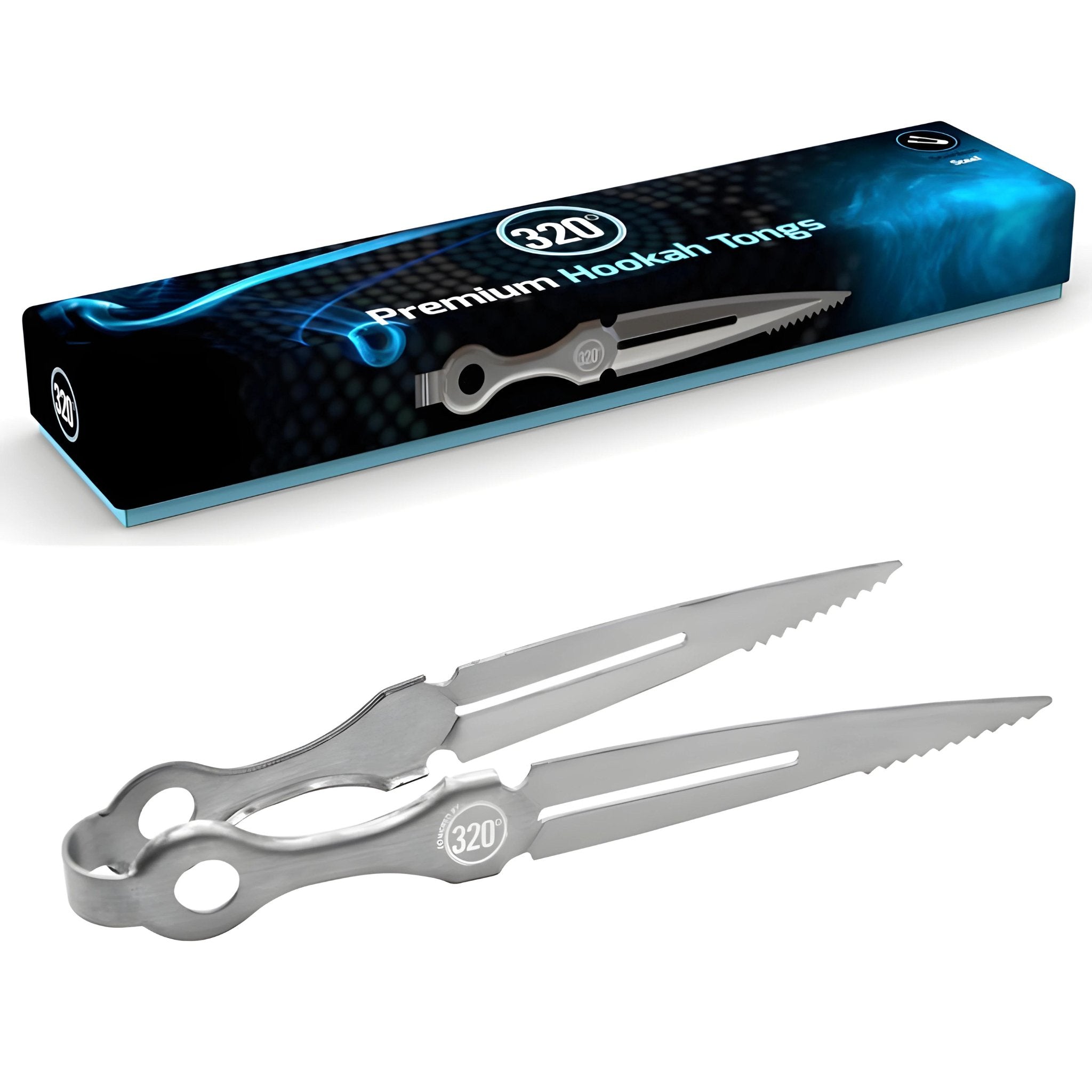 320° silver hookah tongs with gift box