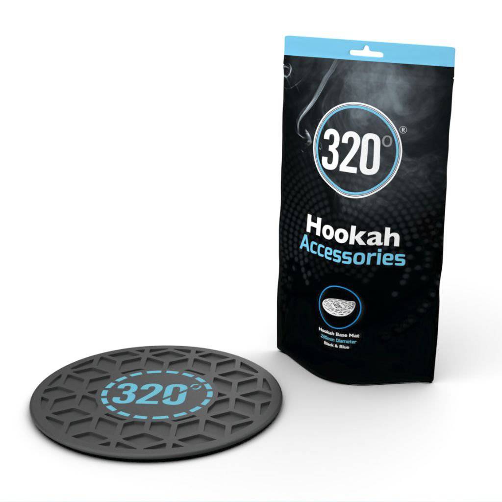 Black and blue 230 mm hookah base mat with cube pattern