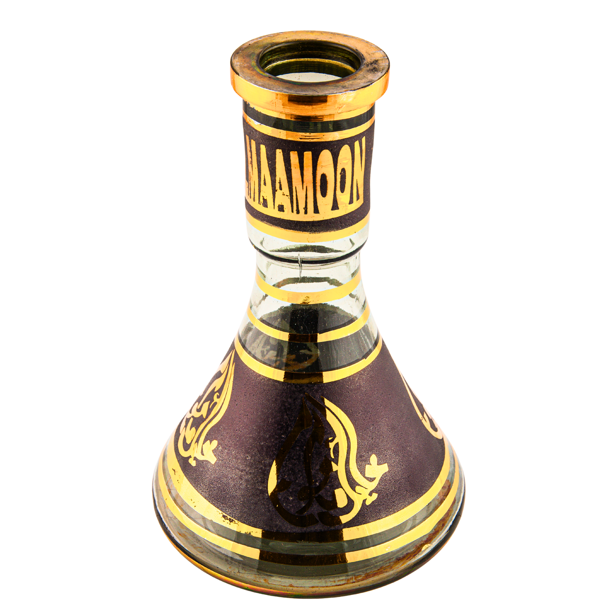 Khalil Mamoon 30cm Black & Gold Hookah Base – KM Large Neck 7