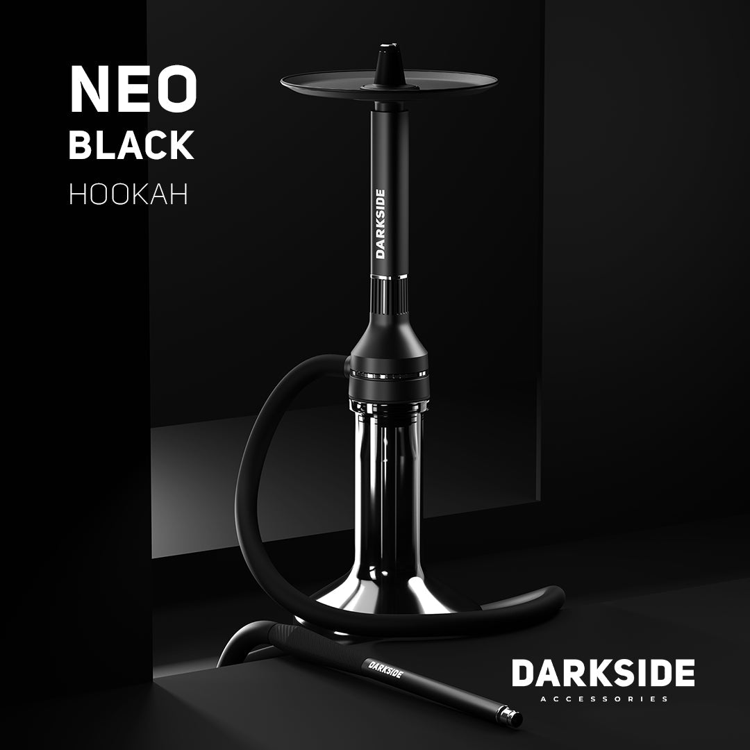 Darkside Neo hookah, black, with smoky D-Glass base (50 cm).