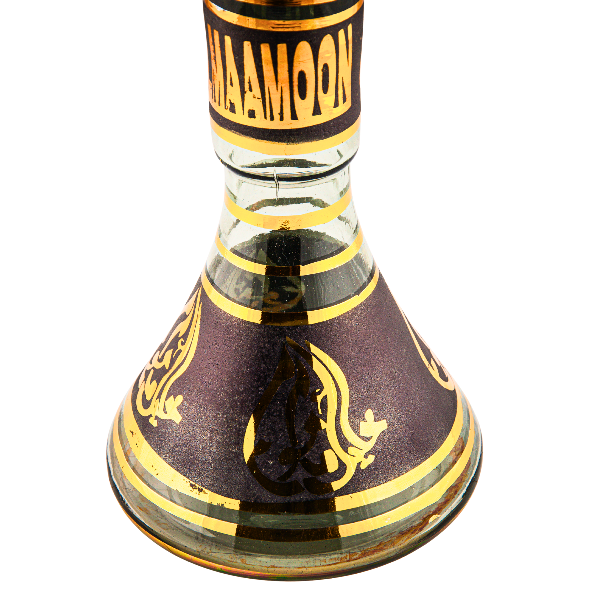 Khalil Mamoon 30cm Black & Gold Hookah Base – KM Large Neck 8