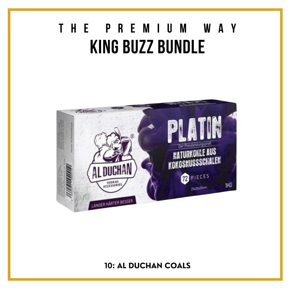 King Buzz Beginner’s Shisha Kit — 40 cm Stainless Steel, 12-Piece Set 10