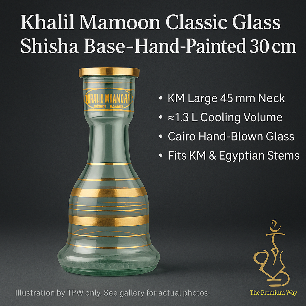 Khalil Mamoon Classic Glass Shisha Base – Hand-Painted 30 cm