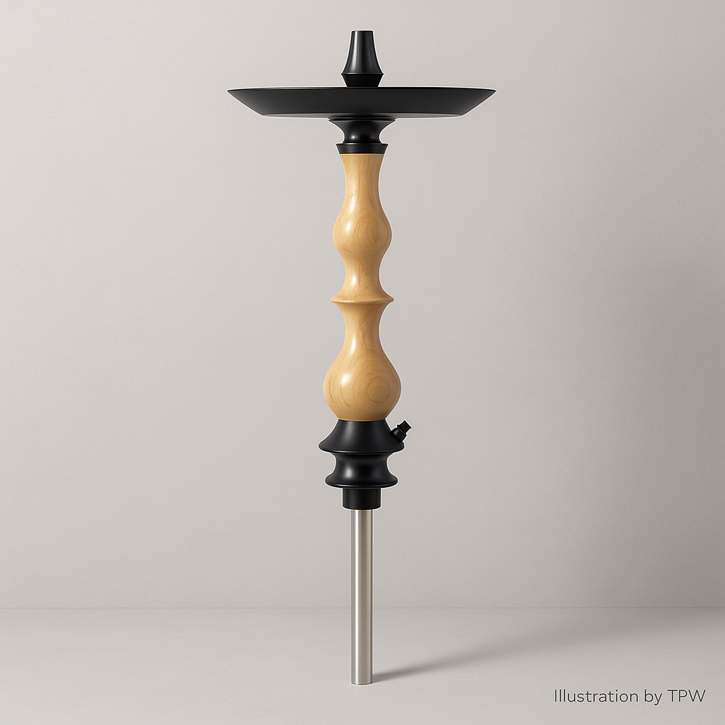 Regal Queen Clear Pinewood Hookah Stem with Crown Tray