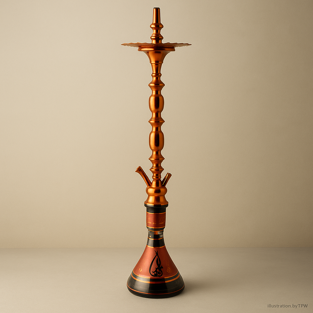 Khalil Mamoon Zuhria 2 Level Shisha — Red, 90 cm (Model 1104)