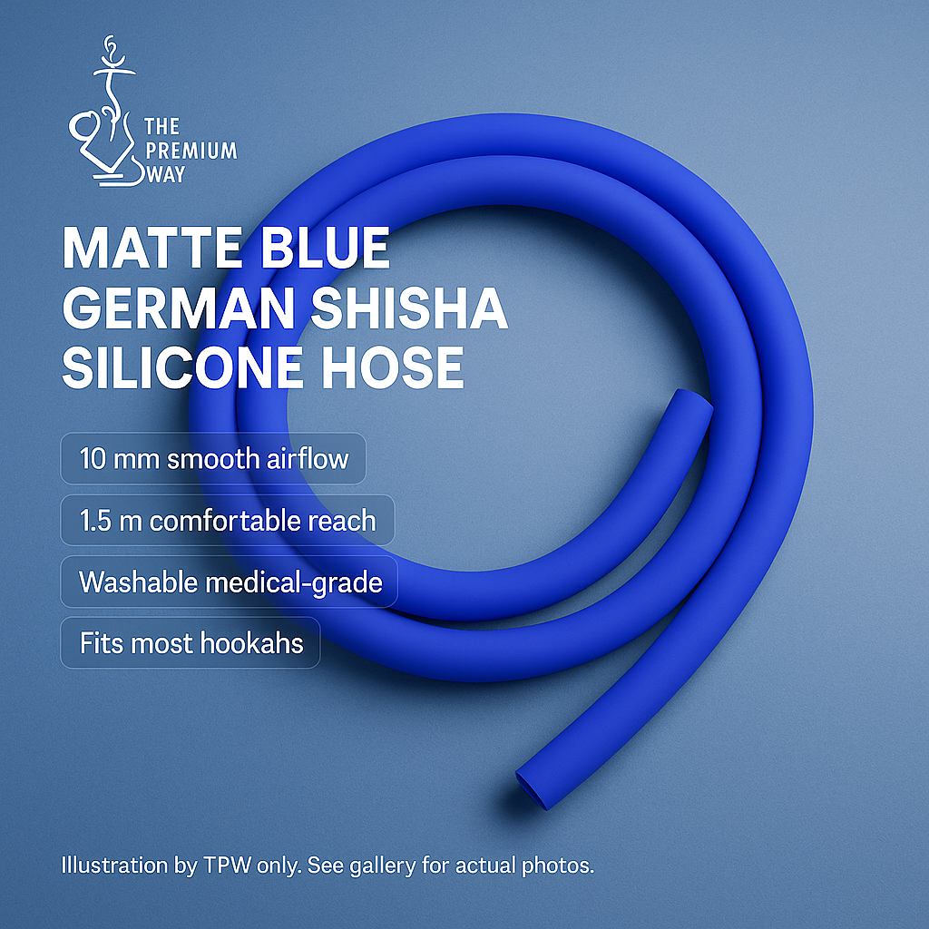 Essentials Matte Blue Silicone Shisha Hose, image 4 of 6