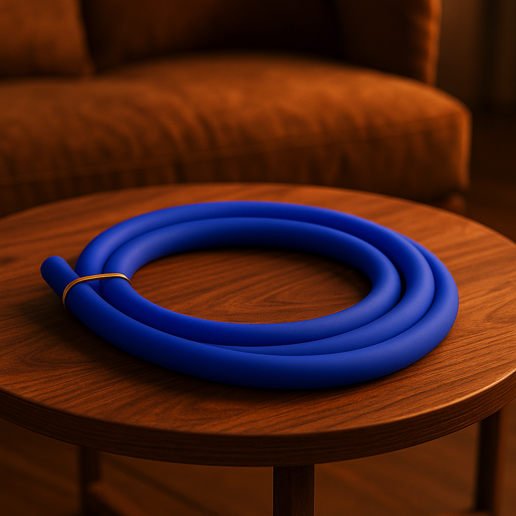 Essentials Matte Blue Silicone Shisha Hose, image 3 of 6