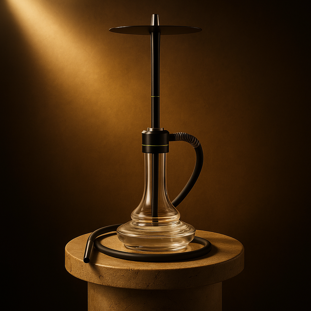 Oduman Nova Hookah Clear Glass & Black Body