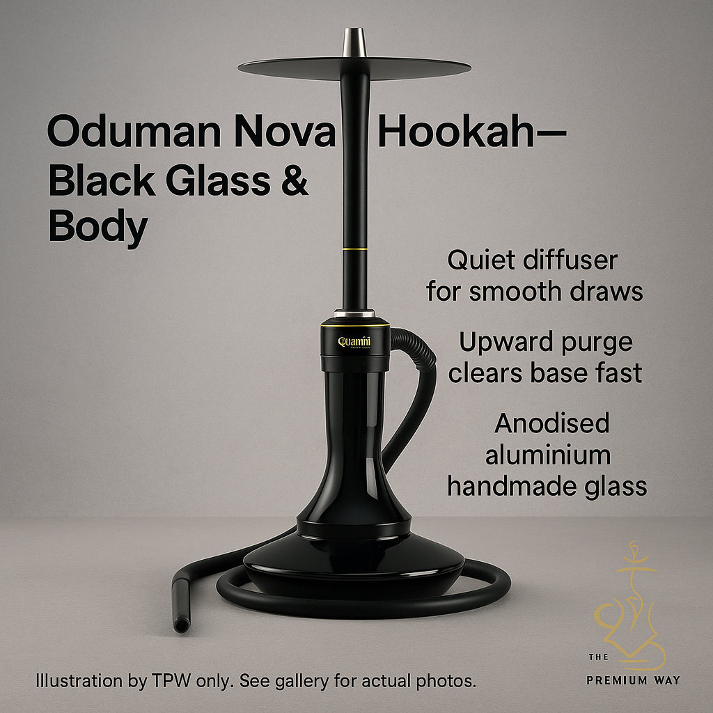 Oduman Nova Hookah Black Glass & Body