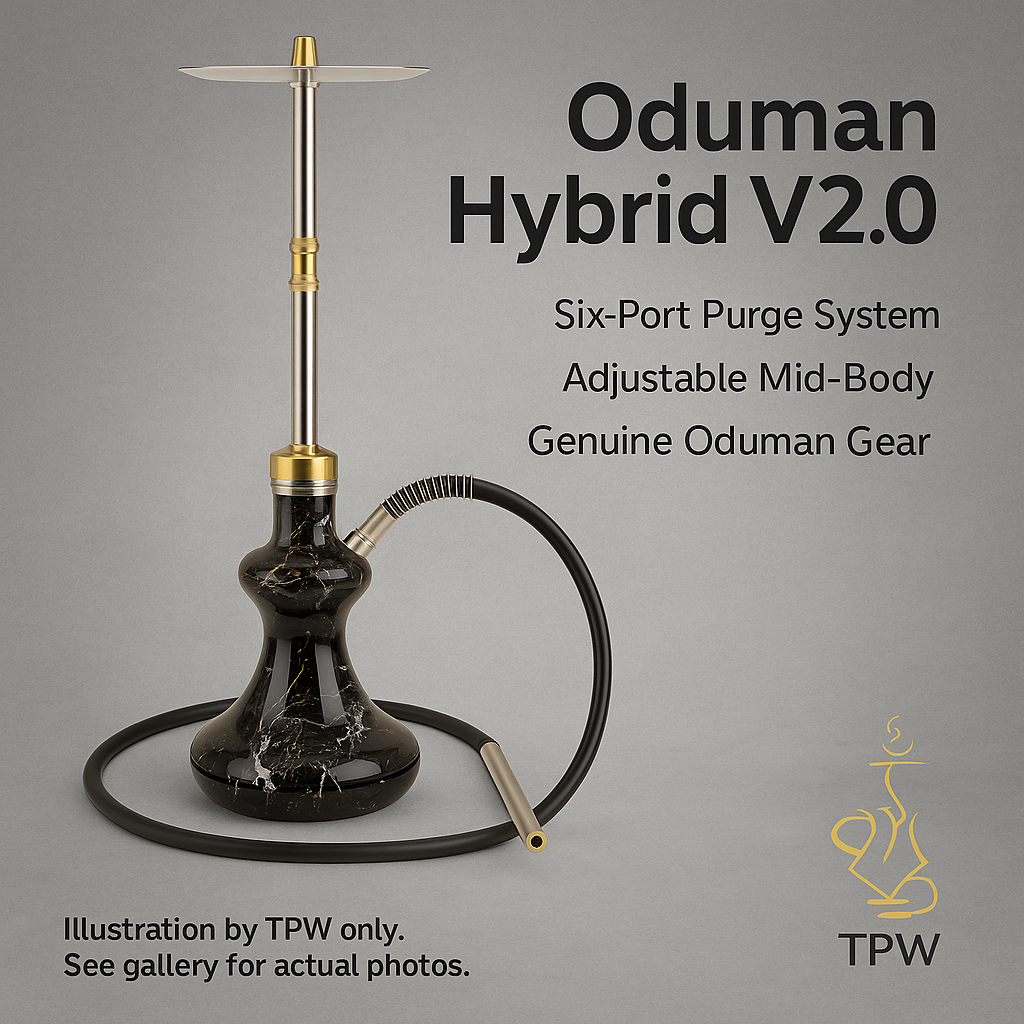Oduman Hybrid V2.0 Hookah - Black Marble