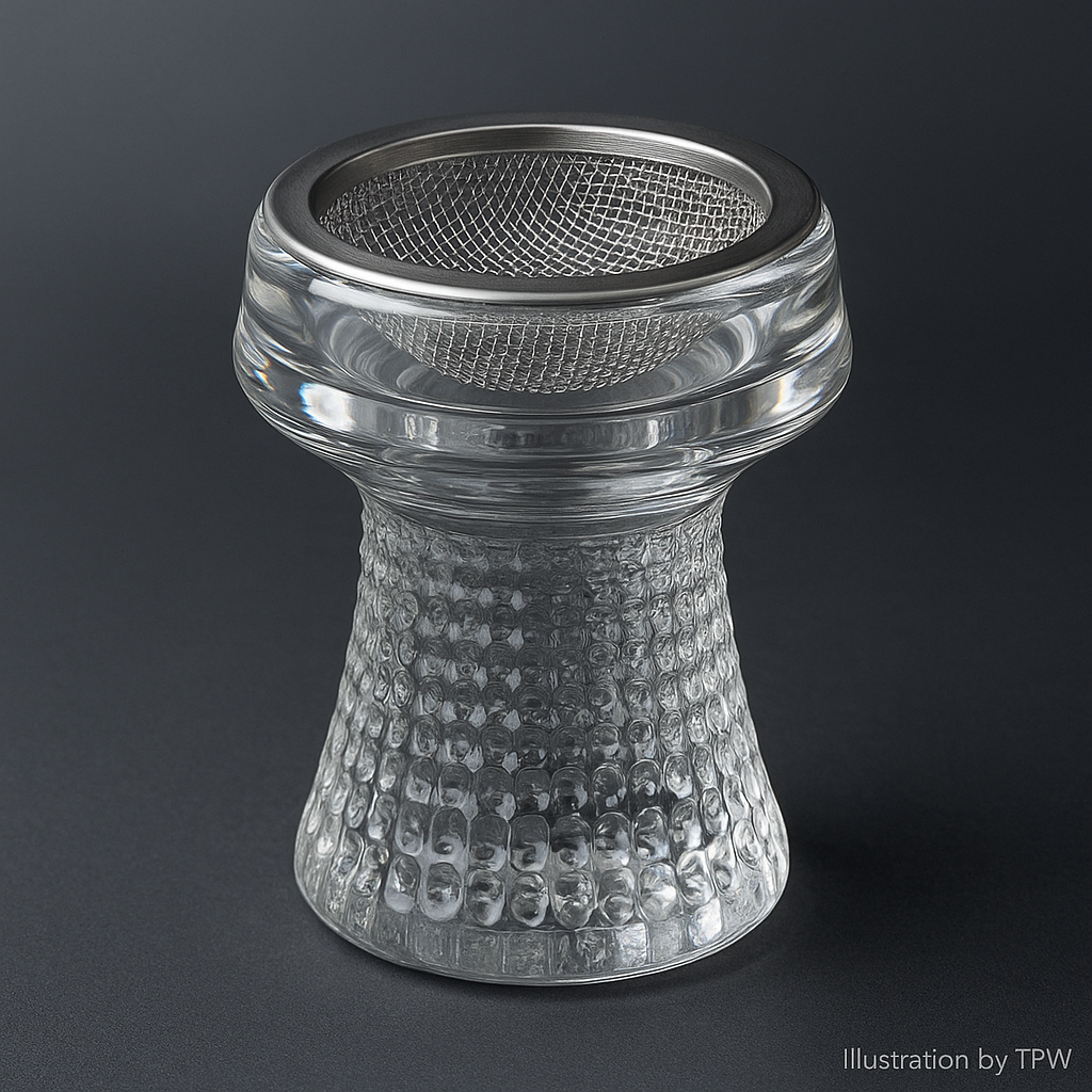 Crystal Glass Shisha Bowl with Net Set 3