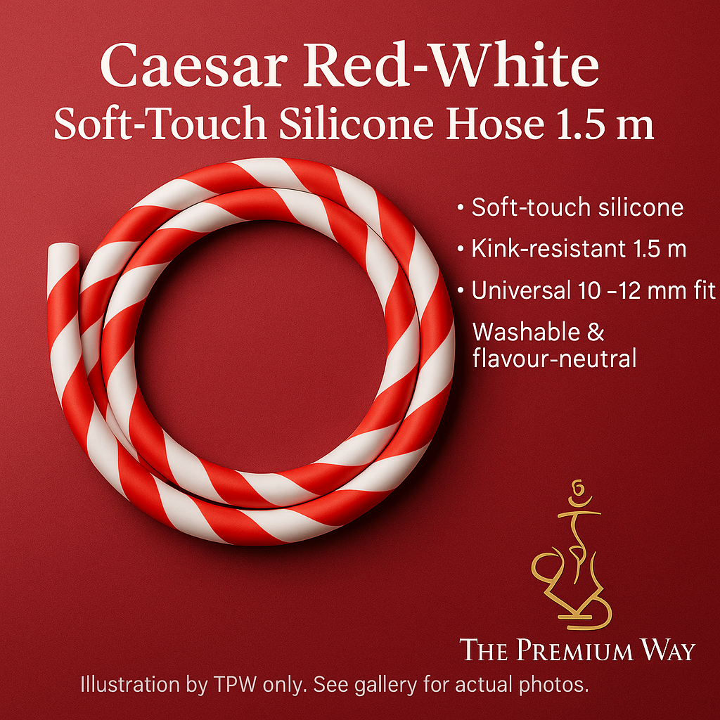 Caesar Red-White Silicone Shisha Hose, image 4 of 6