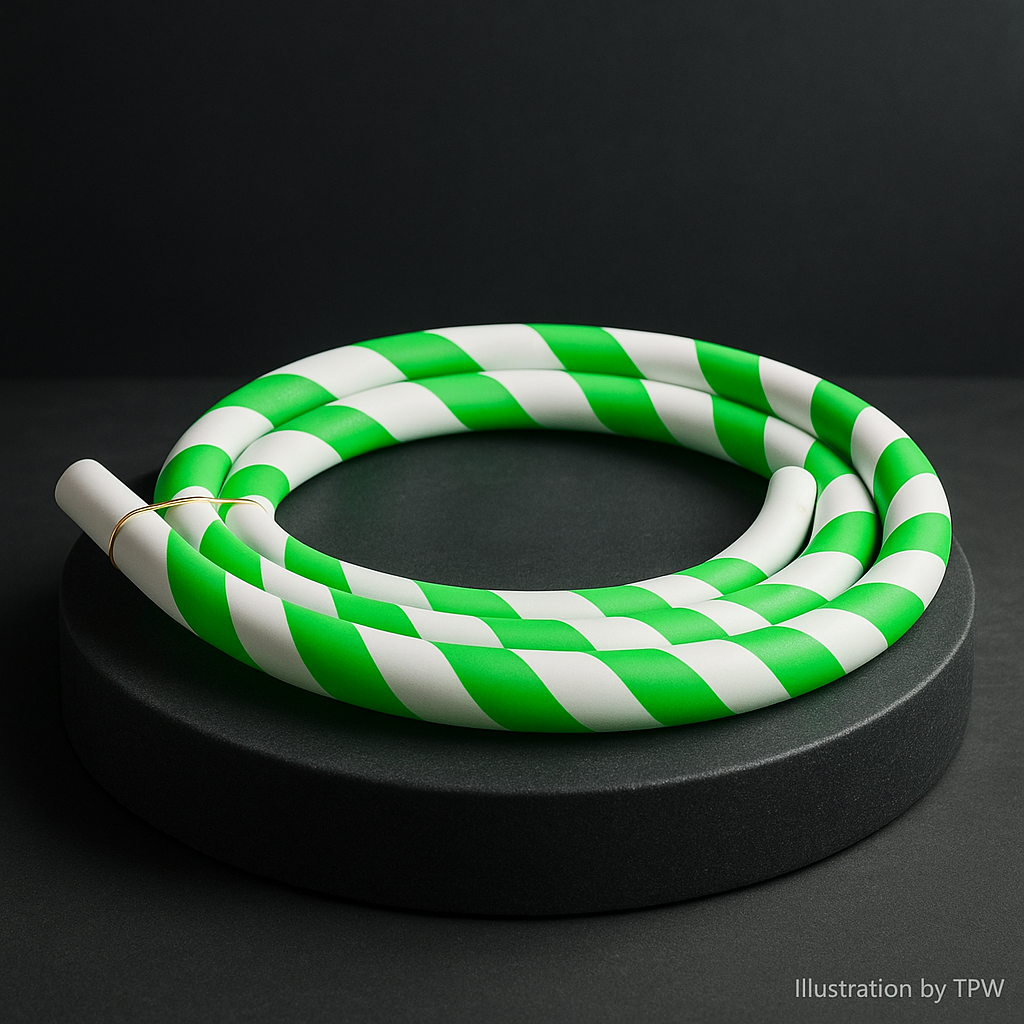 Caesar Green-White Silicone Shisha Hose, image 3 of 7