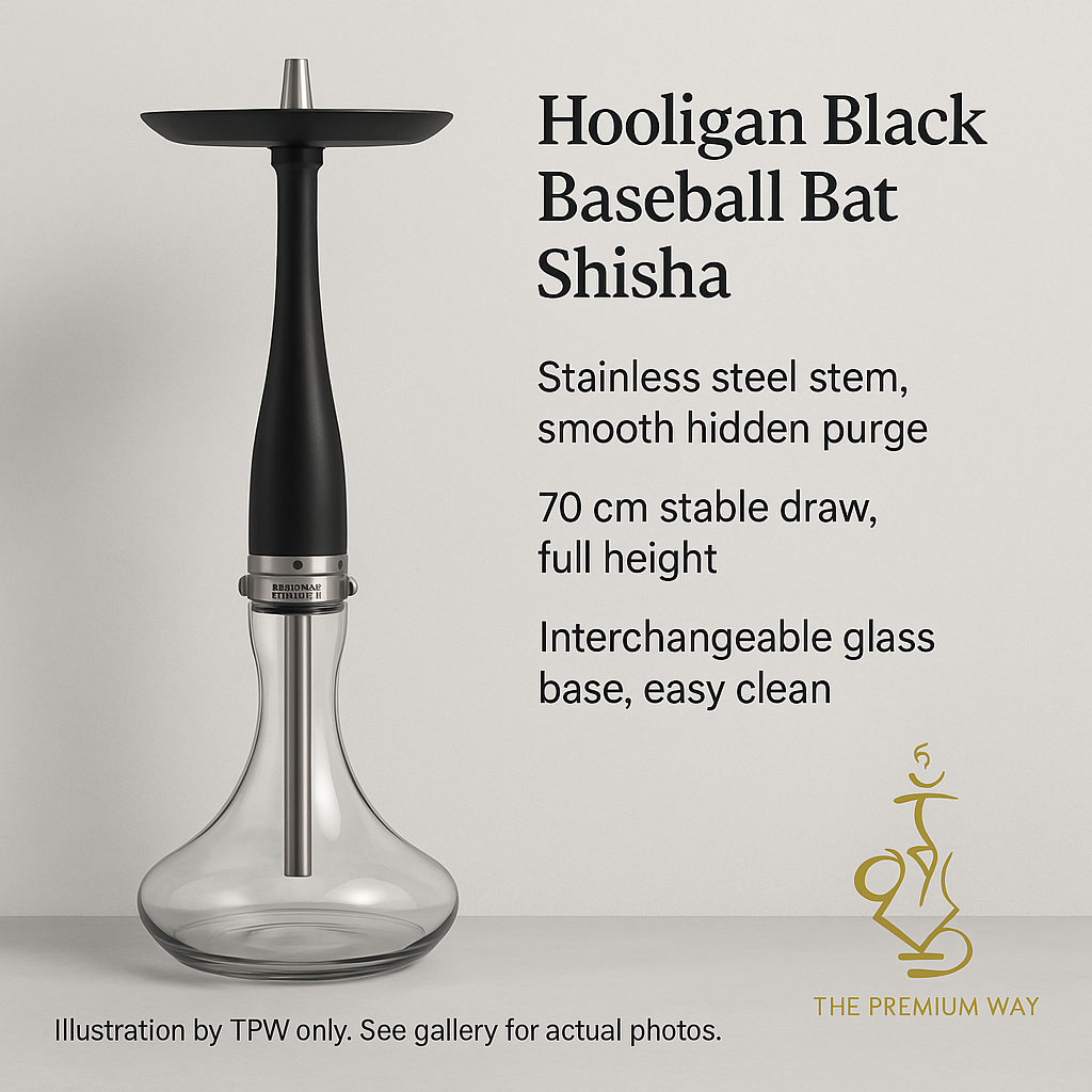 Hooligan Black Baseball Bat Shisha Pipe