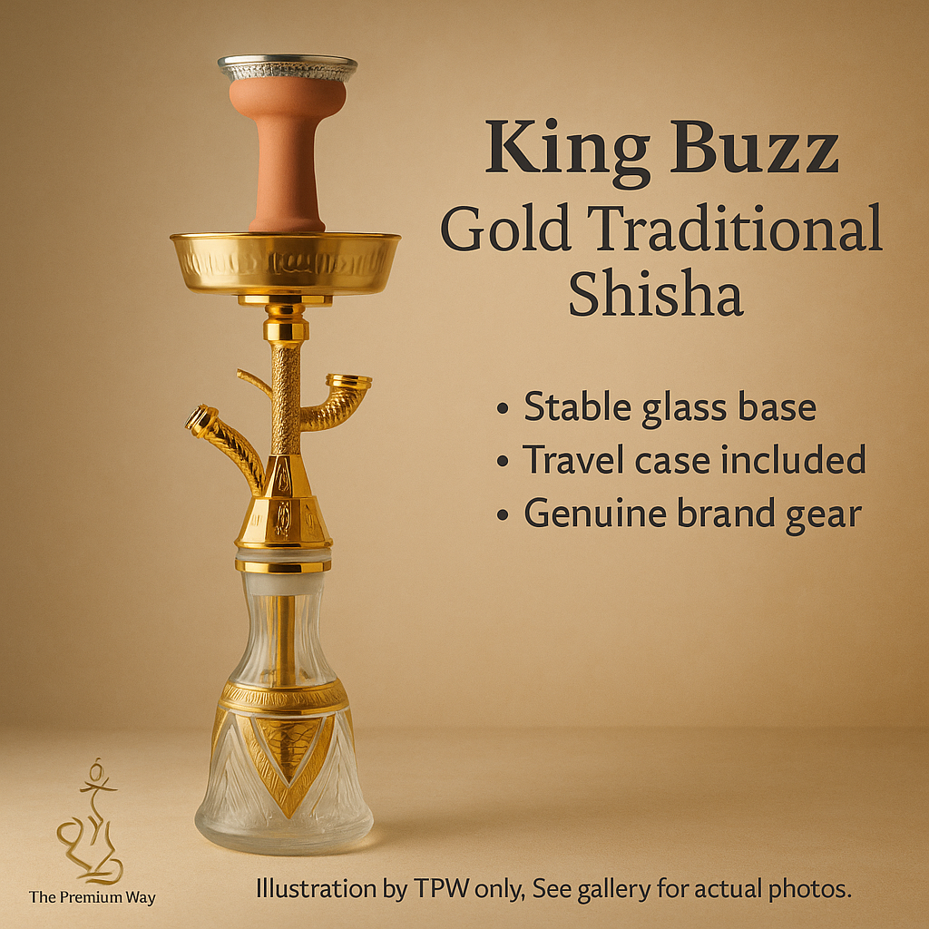 King Buzz Traditional Gold Shisha Pipe 47cm Model: 432 3