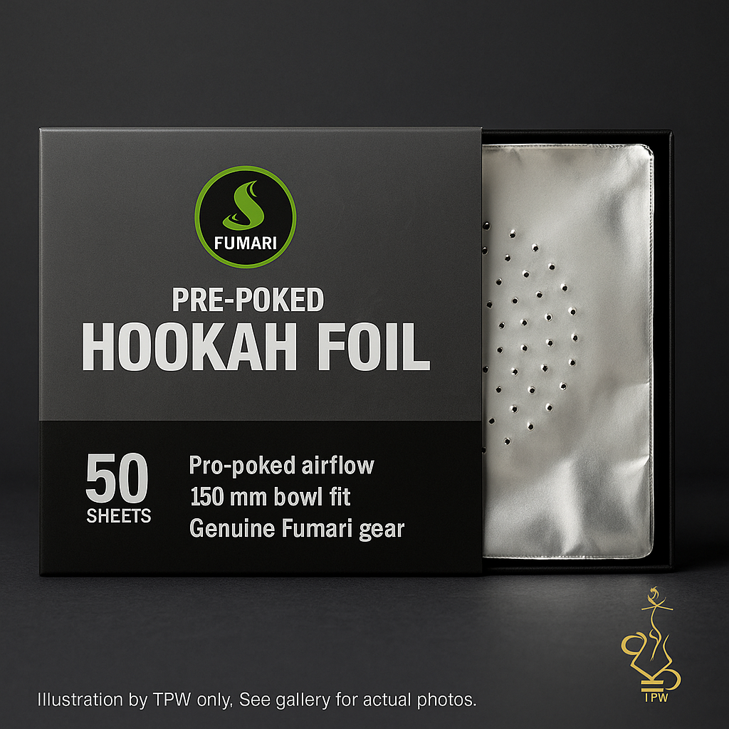 Fumari Pre-Poked Hookah Foil Sheets – 50 Pack