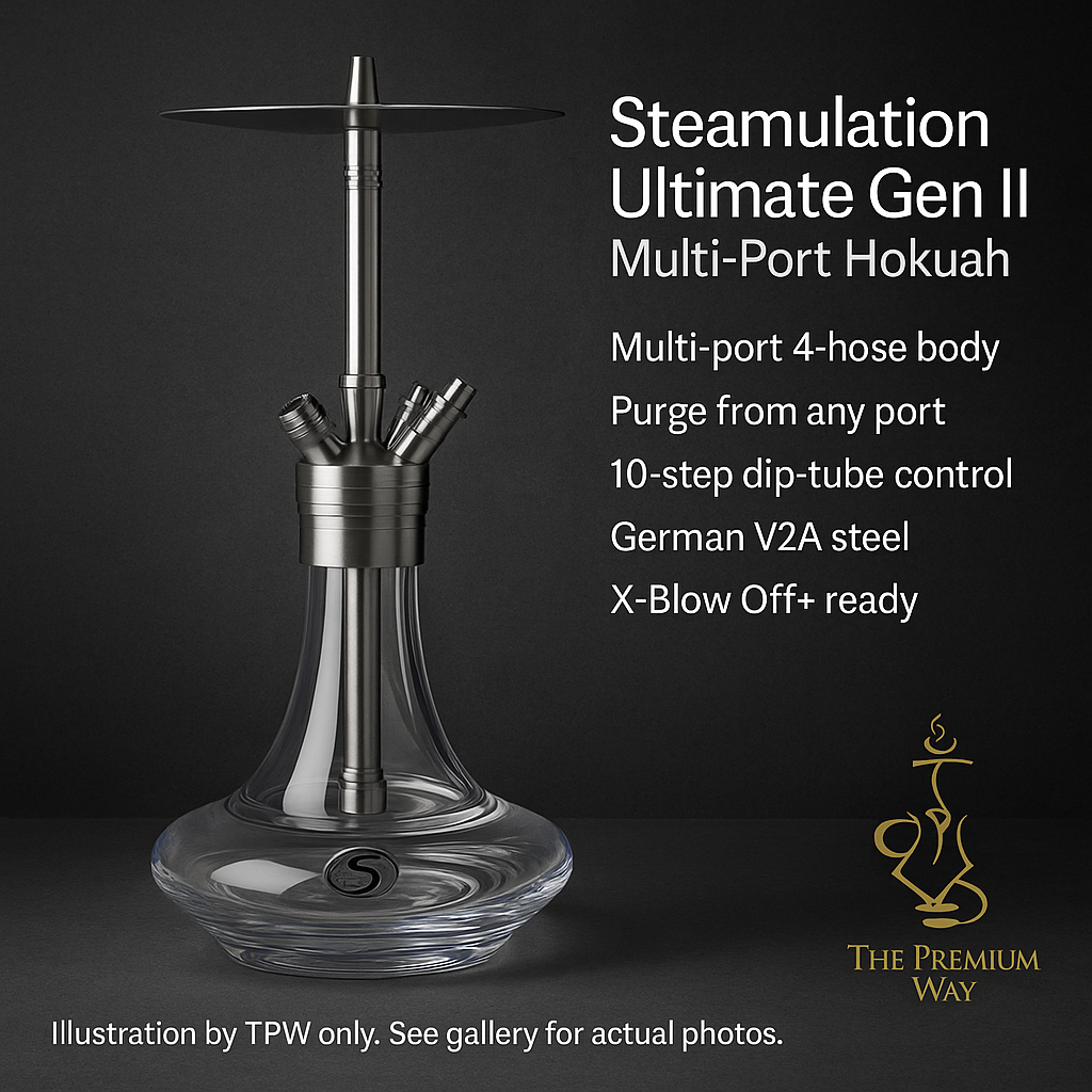 Steamulation Ultimate Gen II Multi‑Port Hookah — 51 cm
