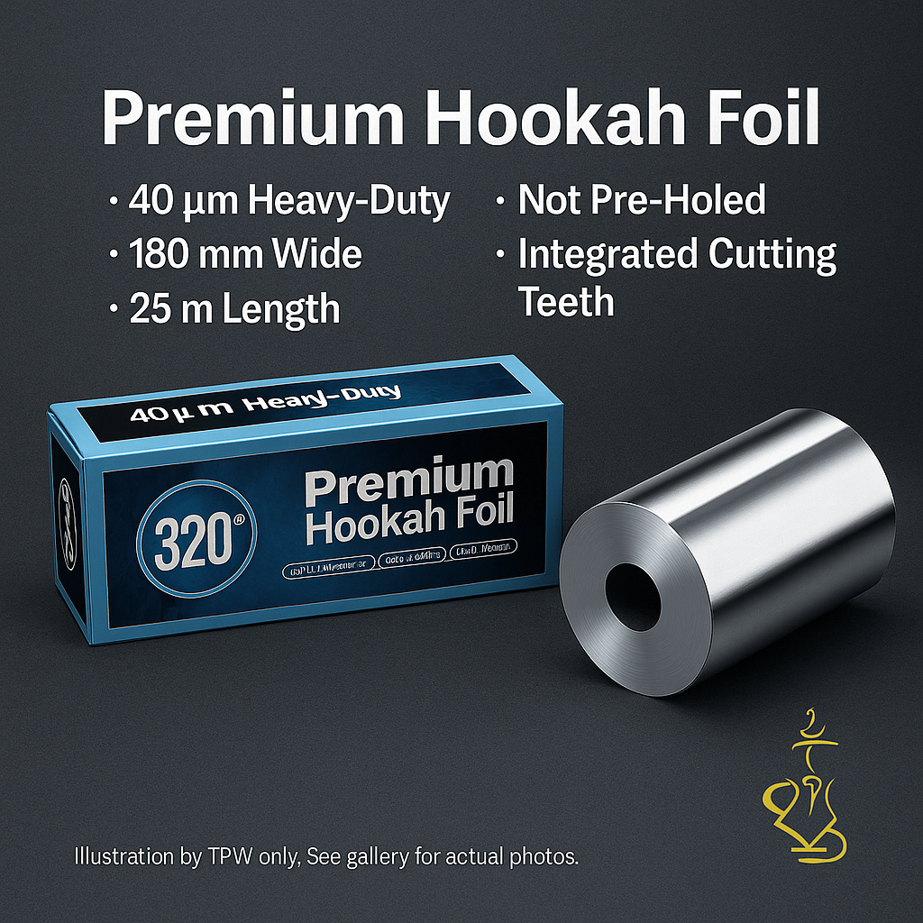 320° Shisha Foil Roll – 25 m Heavy-Duty 40 µm with Cutter