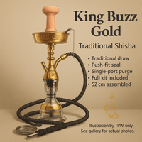 King Buzz Traditional Shisha — Gold 30 cm Travel Set