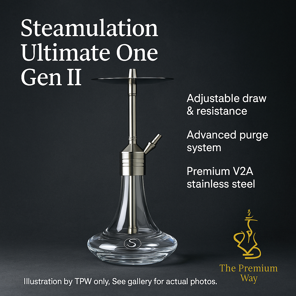 Steamulation Ultimate One Gen II Shisha Pipe – White Matt 8