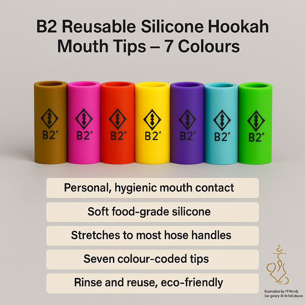 B2 Reusable Silicone Hookah Mouth Tips - 7 Colours