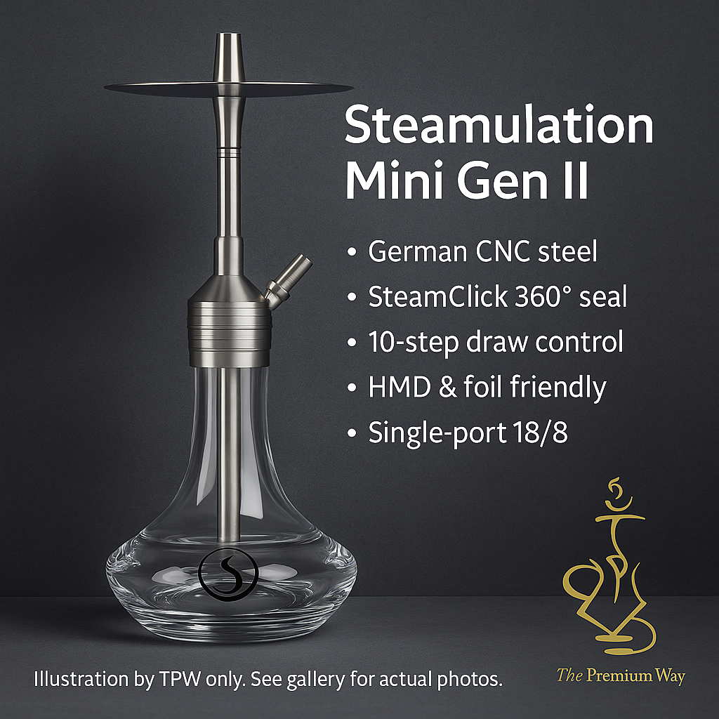 Steamulation Mini Gen II Hookah – Single-Port 39 cm