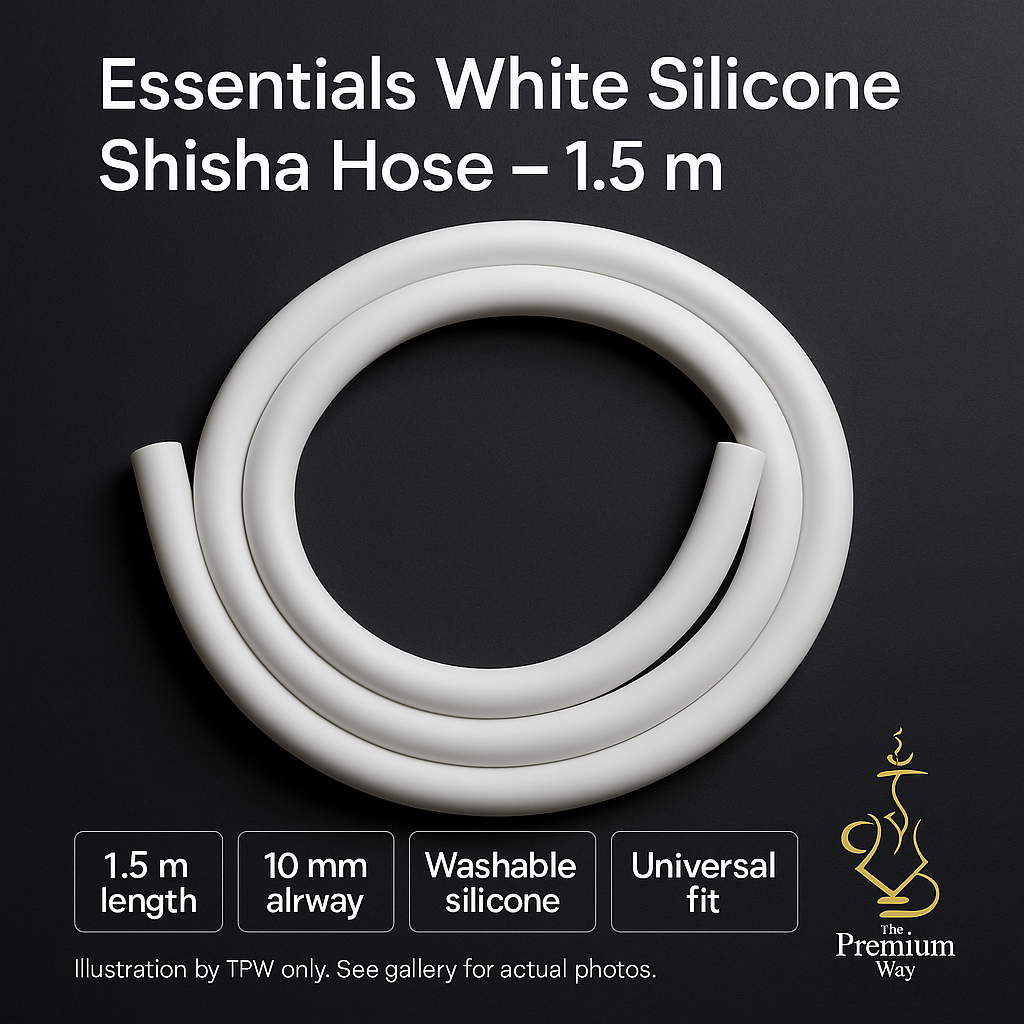 Essentials White Silicone Shisha Hose - German Quality