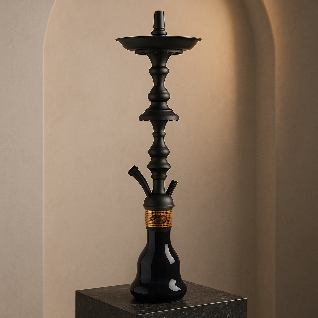 Khalil Mamoon Shareef Black 2-Level Hookah – 79 cm