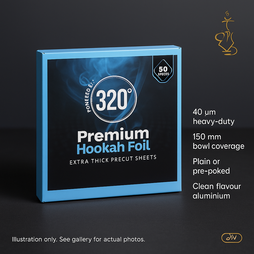 320° Premium Hookah Foil 50-Pack – Extra-Thick 40 µm