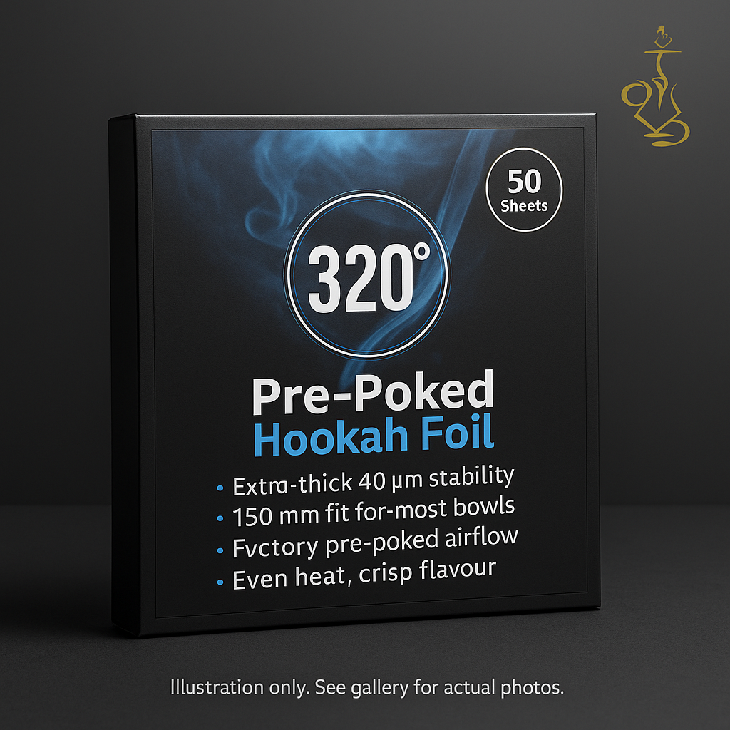 320° Pre-Poked Hookah Foil Sheets – 40 µm, 50 pk