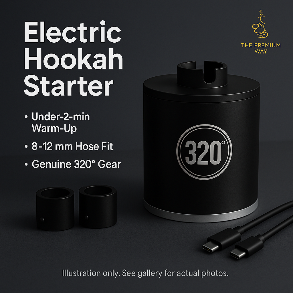 320° LED Electric Hookah Starter – Rechargeable & Portable