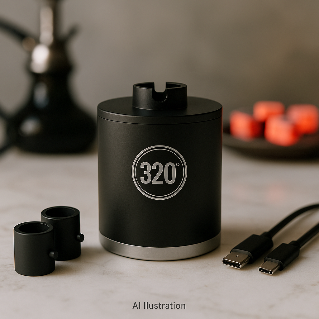320° LED Electric Hookah Starter – Rechargeable & Portable