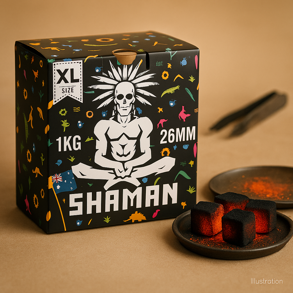 Shaman 26mm Cube Charcoal — Low‑ash 100% coconut 3