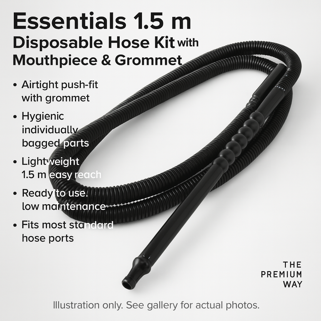 Essentials Disposable Shisha Hose Kit — 1.5 m Lightweight