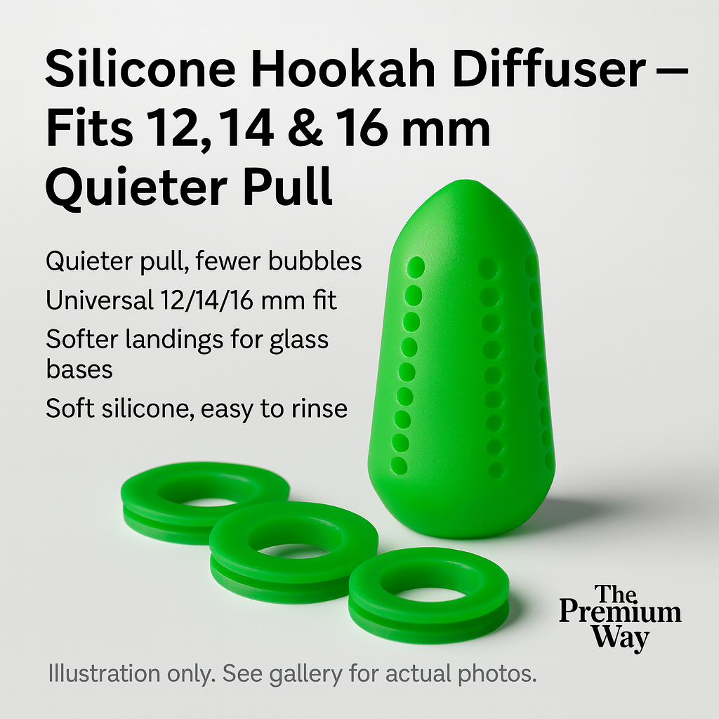 Silicone Hookah Diffuser — Fits 12, 14 & 16 mm, Quieter Pull 3