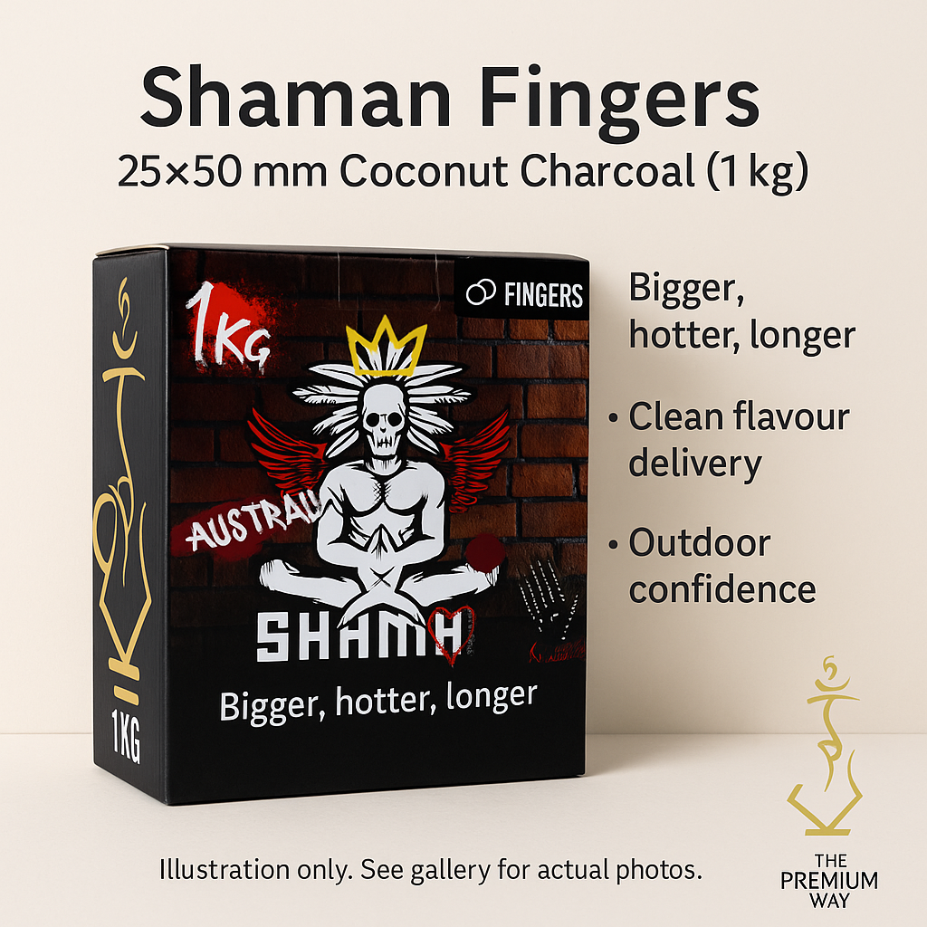Shaman Fingers Cylindrical Coconut Charcoal — 1 kg long-burn sticks