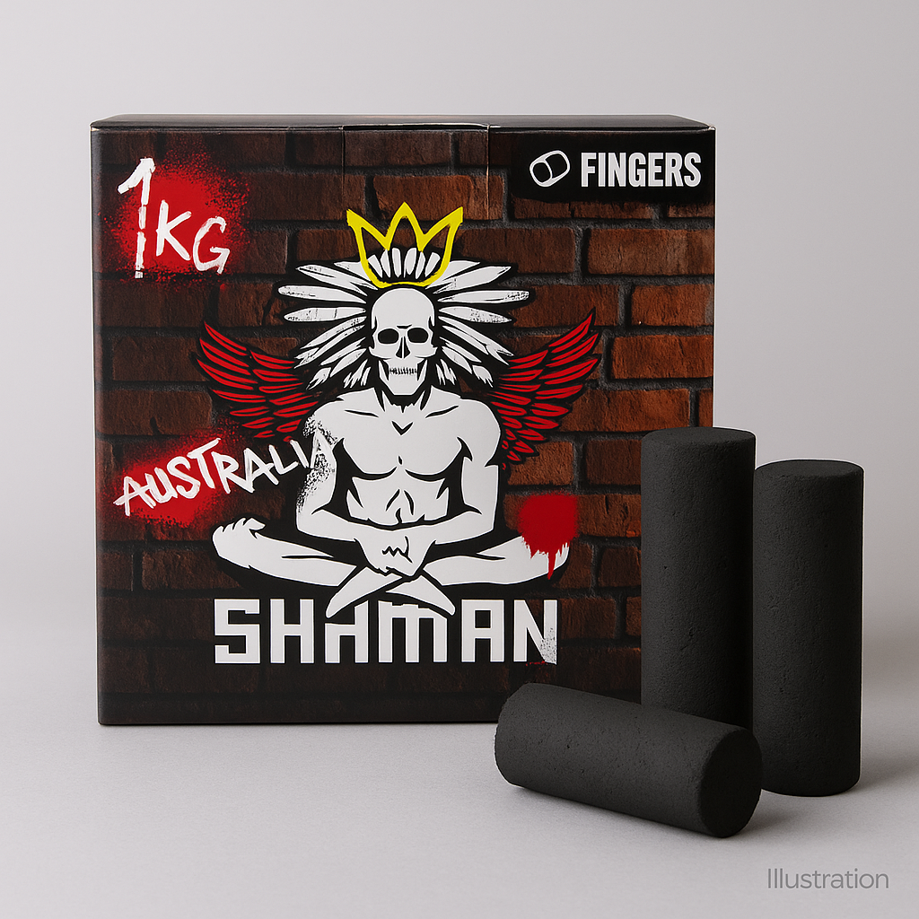 Shaman Fingers Cylindrical Coconut Charcoal — 1 kg long-burn sticks 11