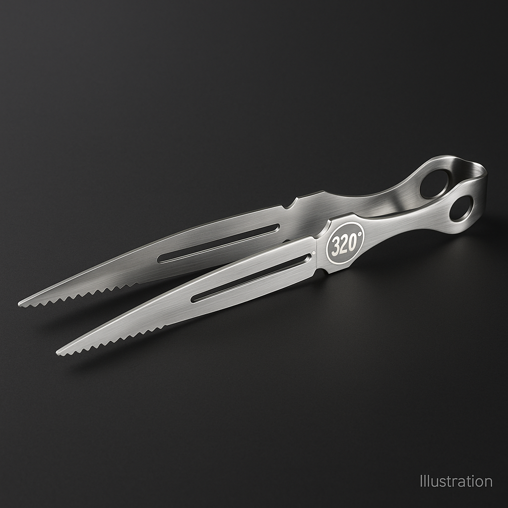 320° Premium Shisha Tongs – Silver, 25 cm