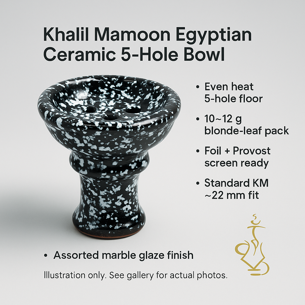 Khalil Mamoon Marble Ceramic 5-Hole Bowl – 12 g