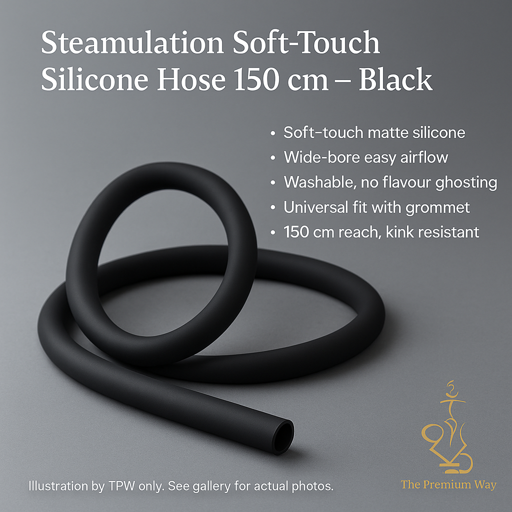 Steamulation Soft-Touch Silicone Hose 150 cm – Black