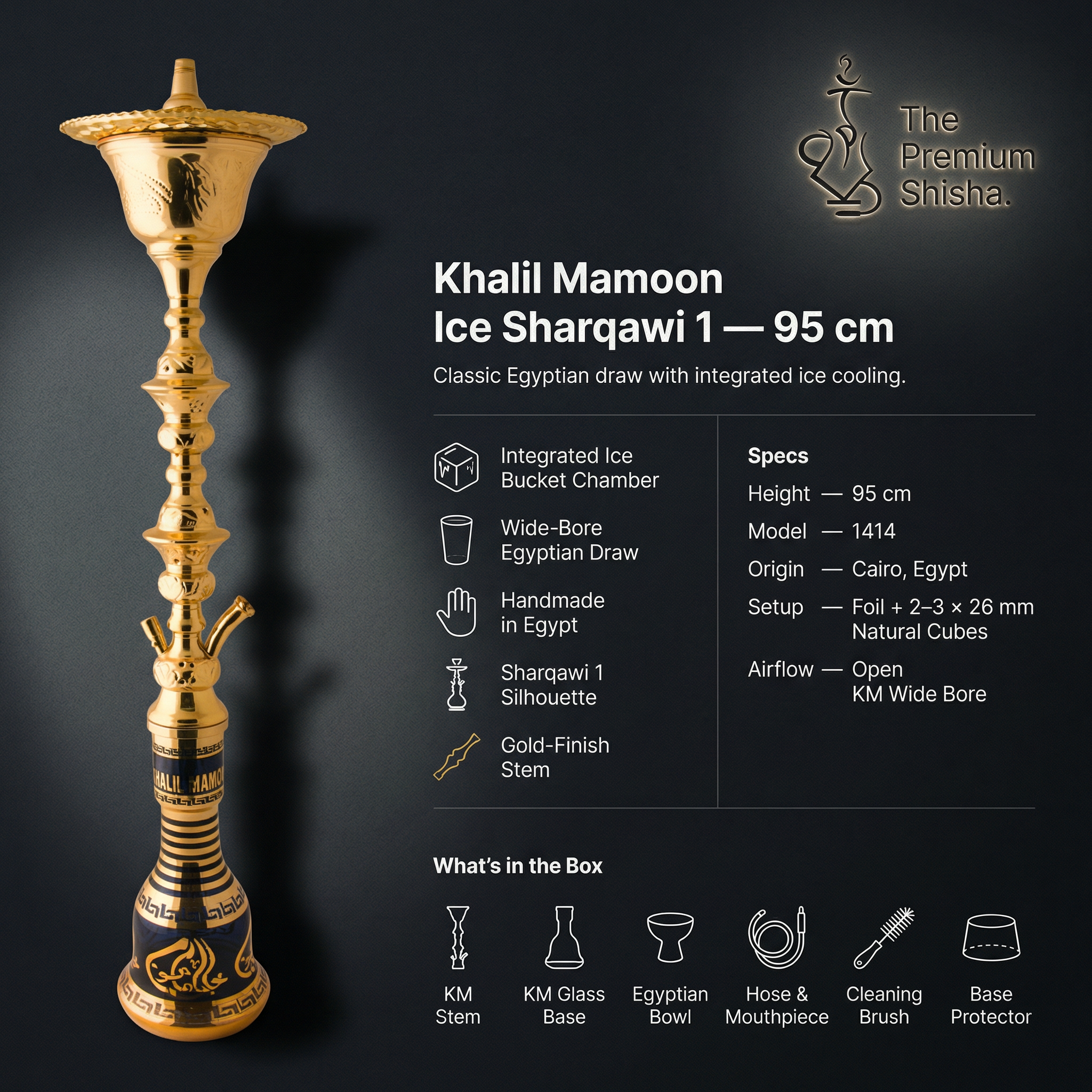 Khalil Mamoon Ice Sharqawi 1 Shisha (Model 1414) — 95 cm 2